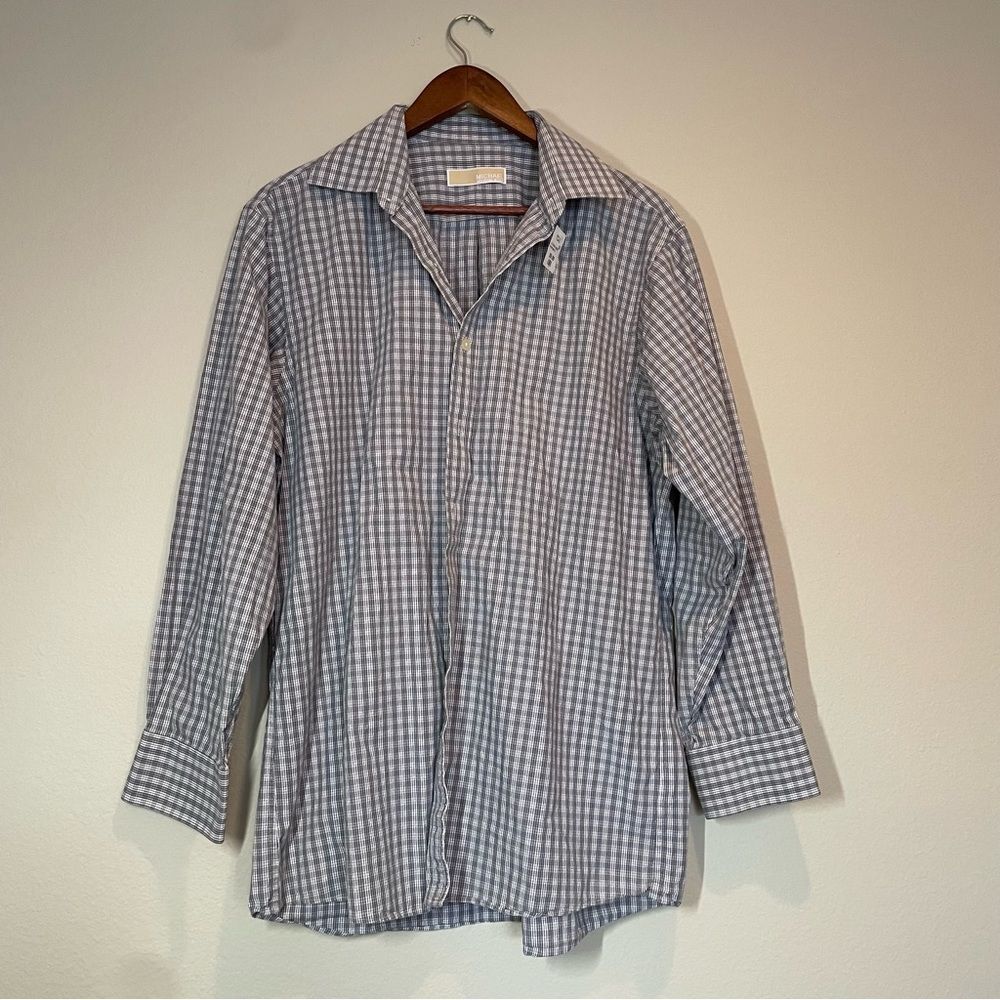 MICHAEL KORS Mens Check Shirt 16 32/33